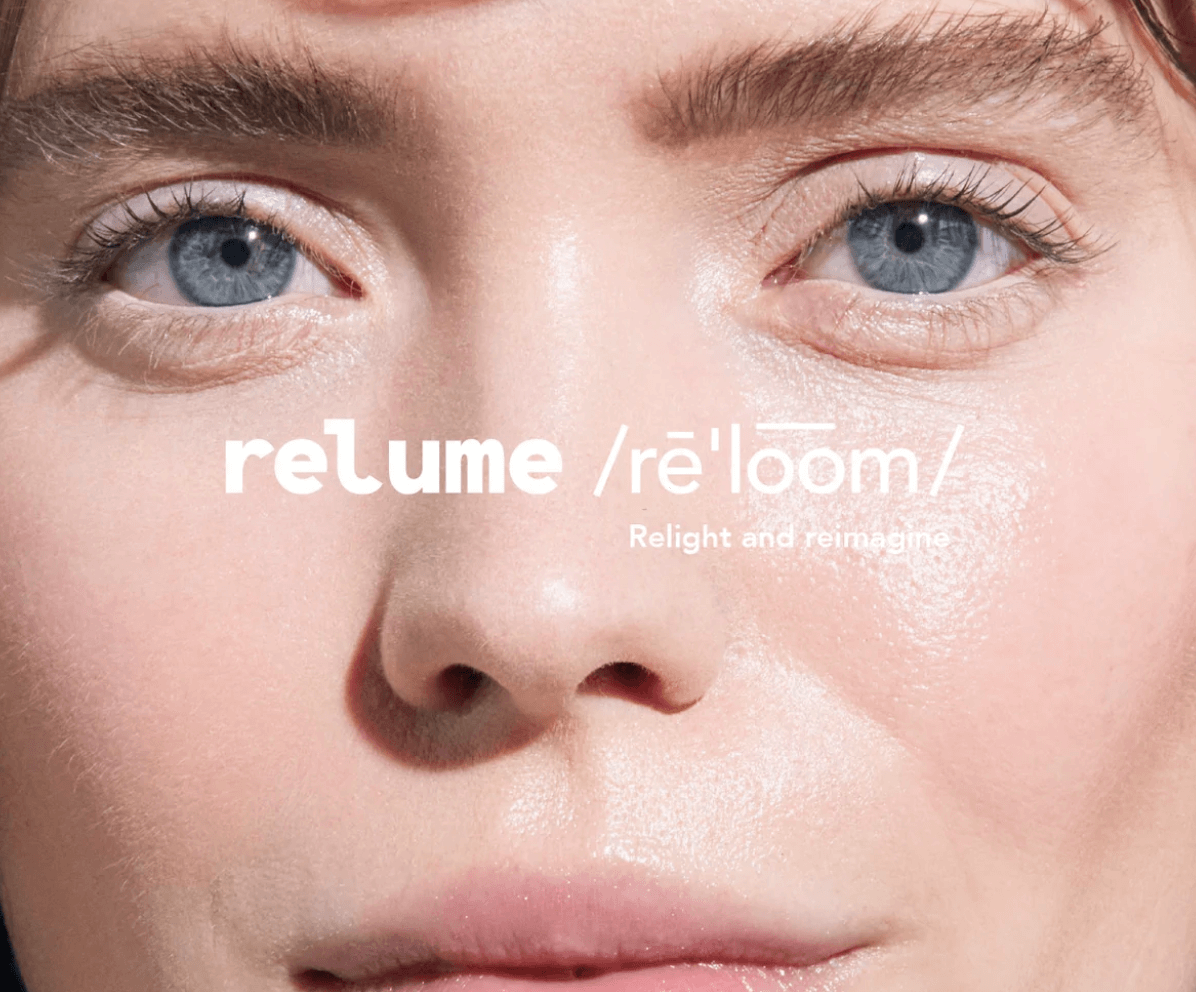 model's face with phonetic logo